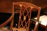 Solid mahogany dining chairs with toning service.