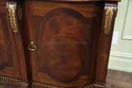 Crotch mahogany sideboard door with walnut inlay