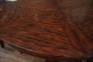 reclaimed wood, antique style round dining table. Theodore Alexander CB54001
