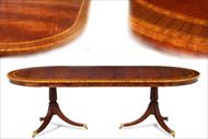 antique oval double pedestal dining table