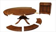 expandable round to round table with leaf storage buffet