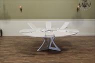 White Jupe table with self-storing leaves by Sarried