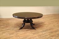 Round mahogany expansion table 