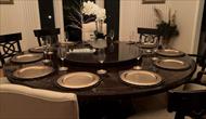 Walnut black and silver dining room