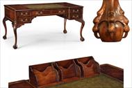 High end antique reproduction desk with secret pop up compartment.
