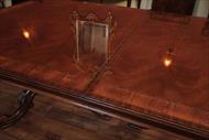 Double pedestal mahogany reproduction dining table