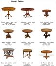 fancy mahogany and walnut center tables
