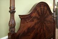 Queen size mahogany bed with carving details