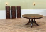 Formal round mahogany dining table