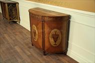 antique reproduction, fine demilune cabinet in Adam style