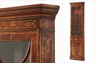 small inlaid mahogany corner cabinet