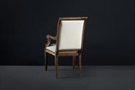 Transitional upholstered back dining chair