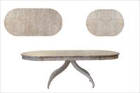 Gray oval dining table