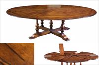 Extra large solid walnut jupe table seats 12 people, expansion table