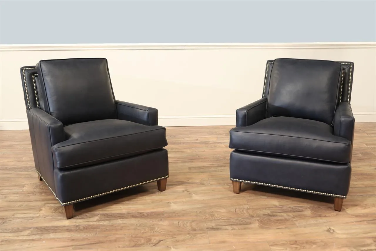Hancock & Moore customizable leather chairs for a living room
