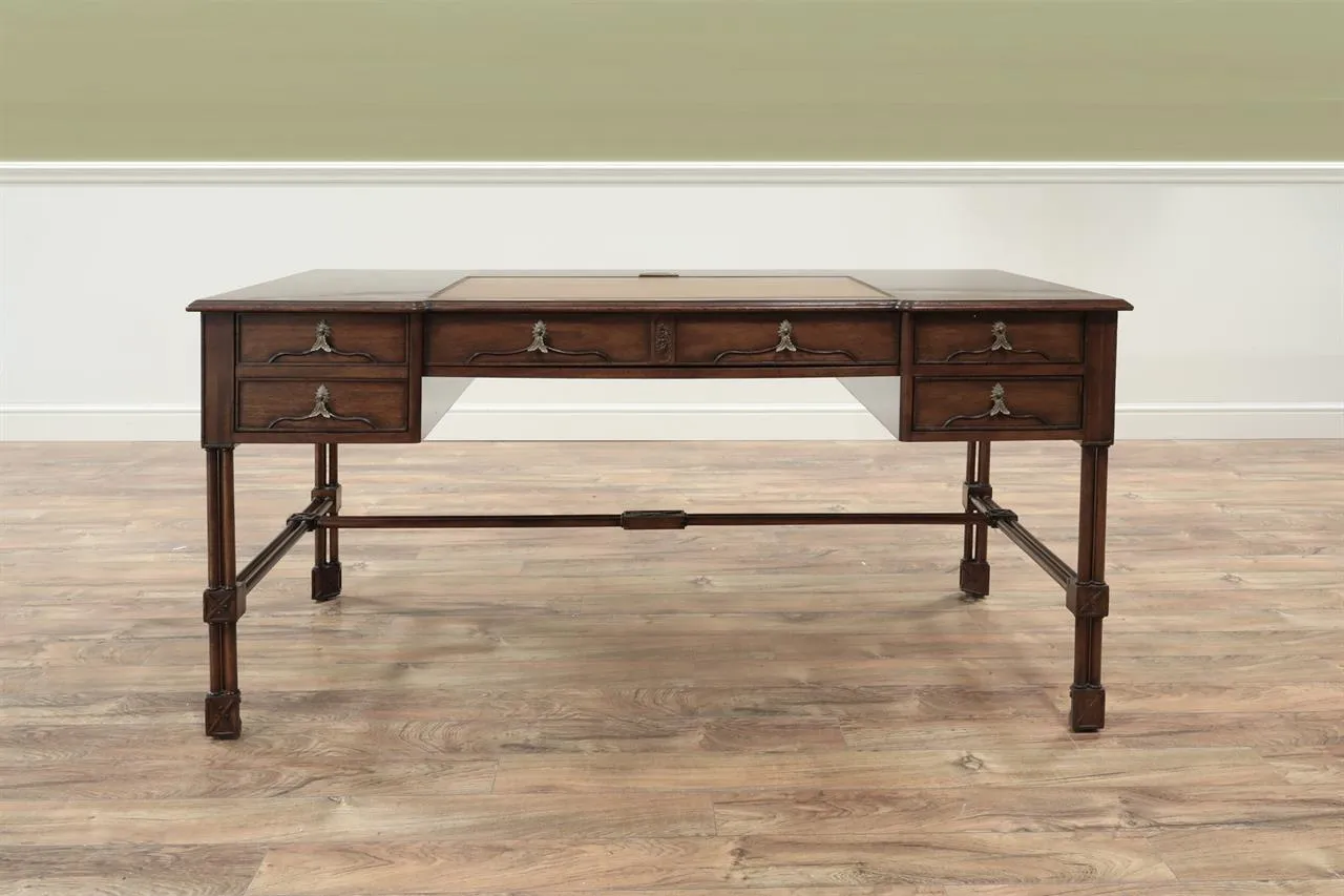 Jonathan Charles Gothic antique reproduction leather top writing desk