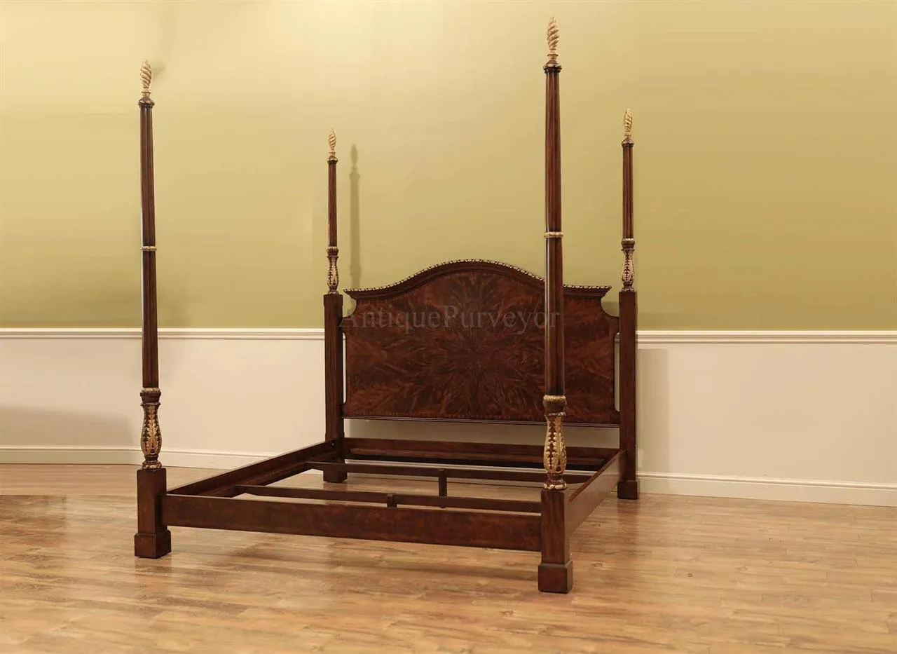 THE INDIA SILK US KING BED by Theodore Alexander, Antique reproduction poster bed. Available in USA king