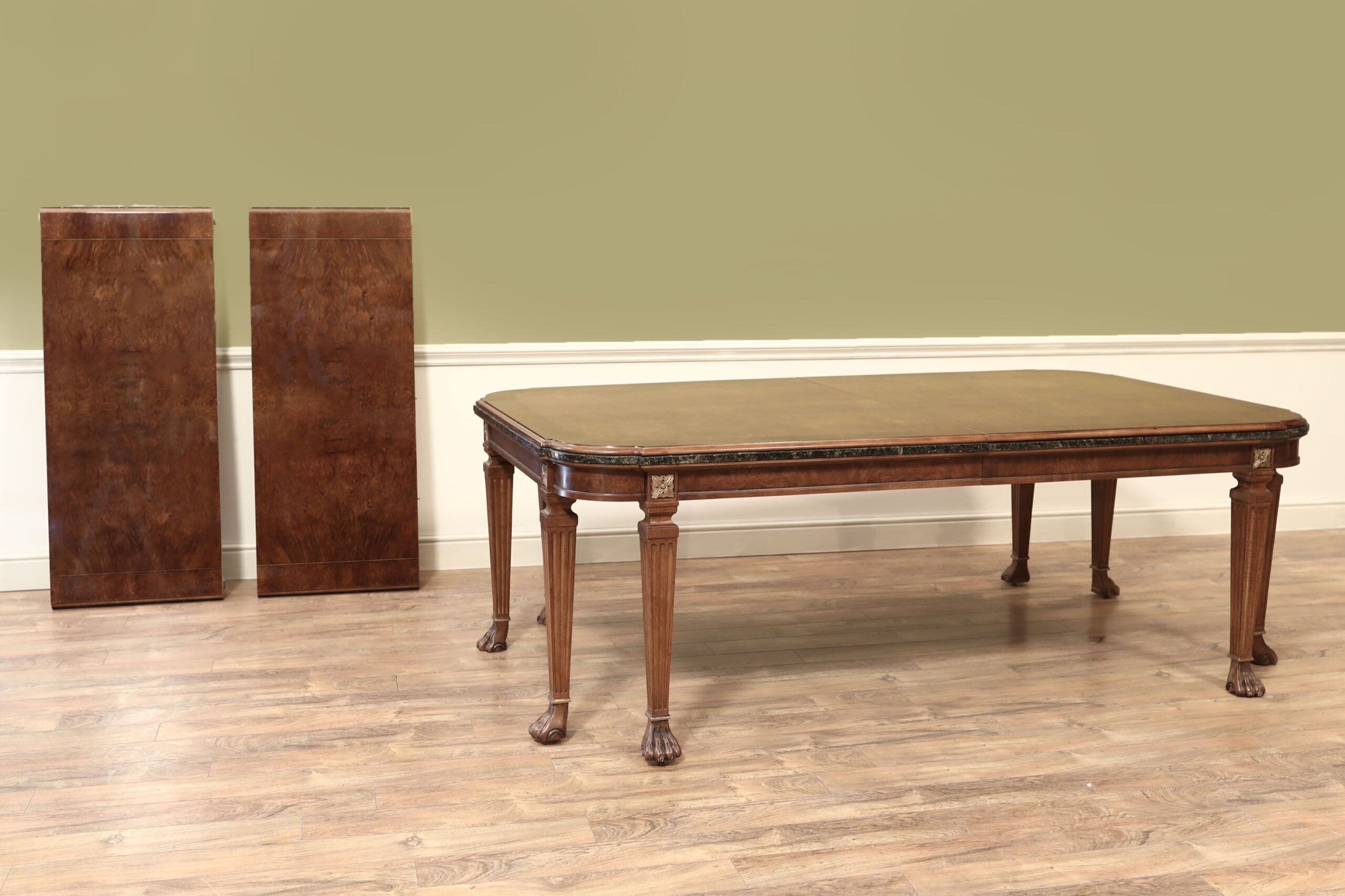 Vintage American Made Regency-Style dining table with 2 leaves