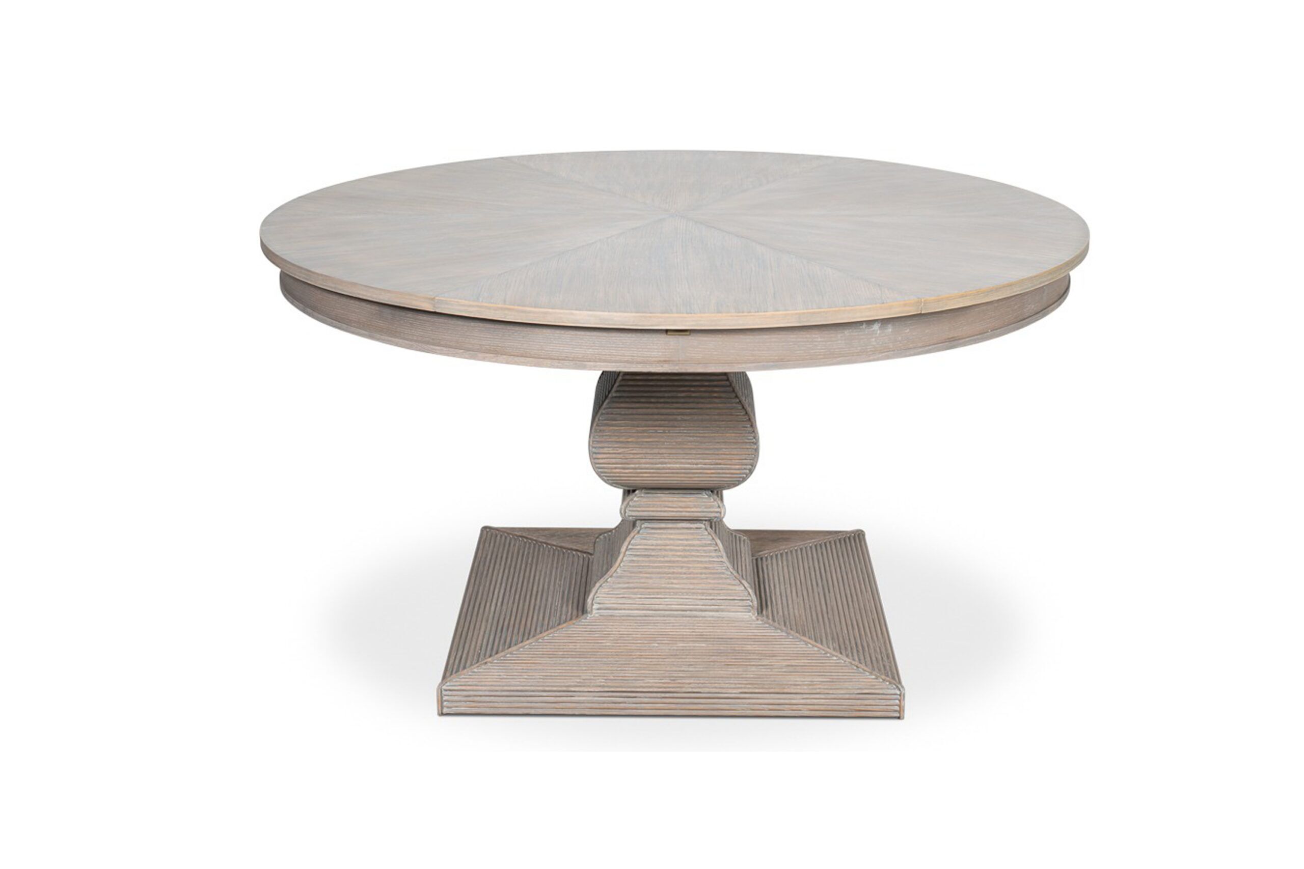 Jupe Dining Table With Reeded Pedestal Base and Self-Storing Leaves
