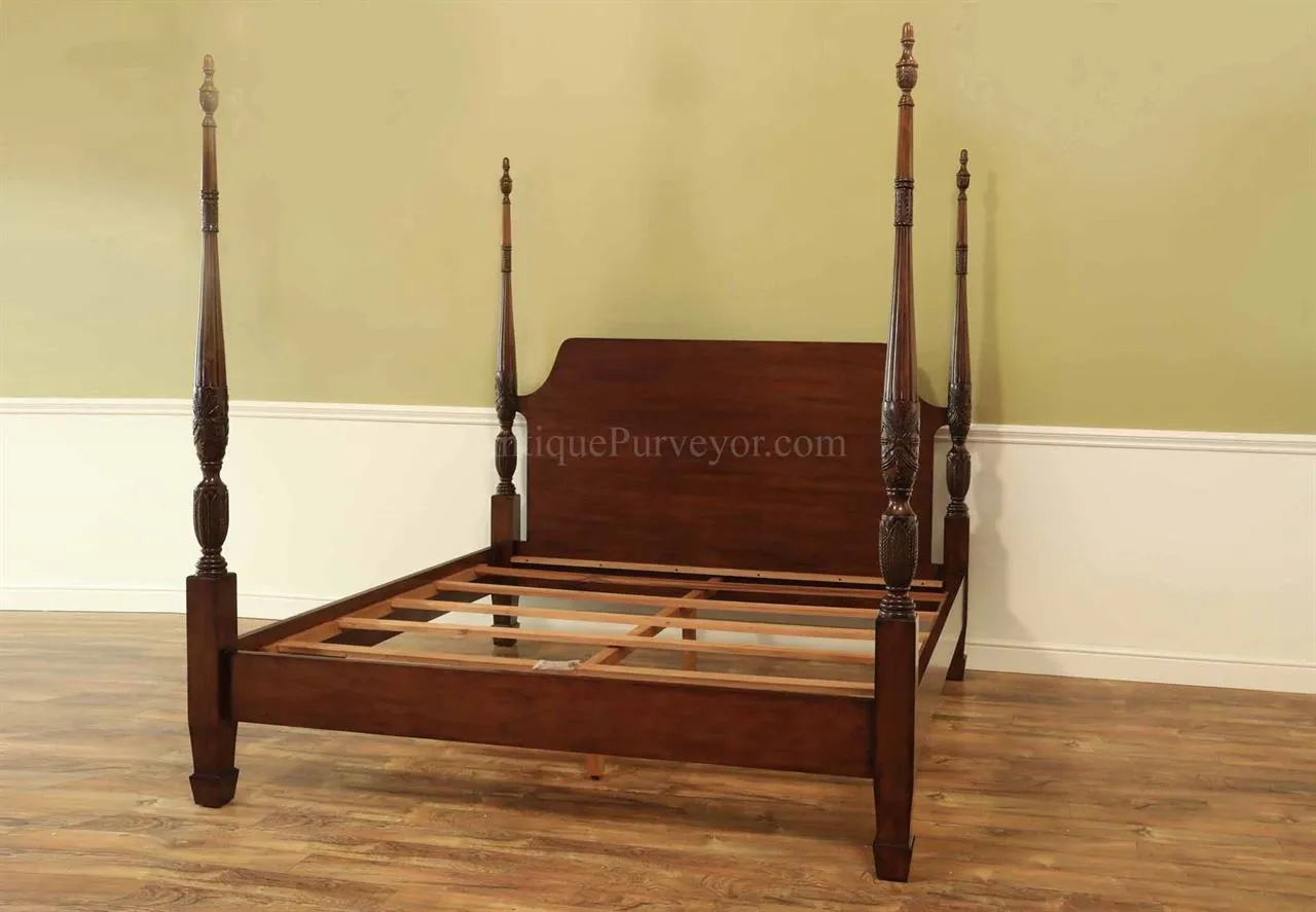High-end mahogany poster bed, king size and queen size bedframes available.