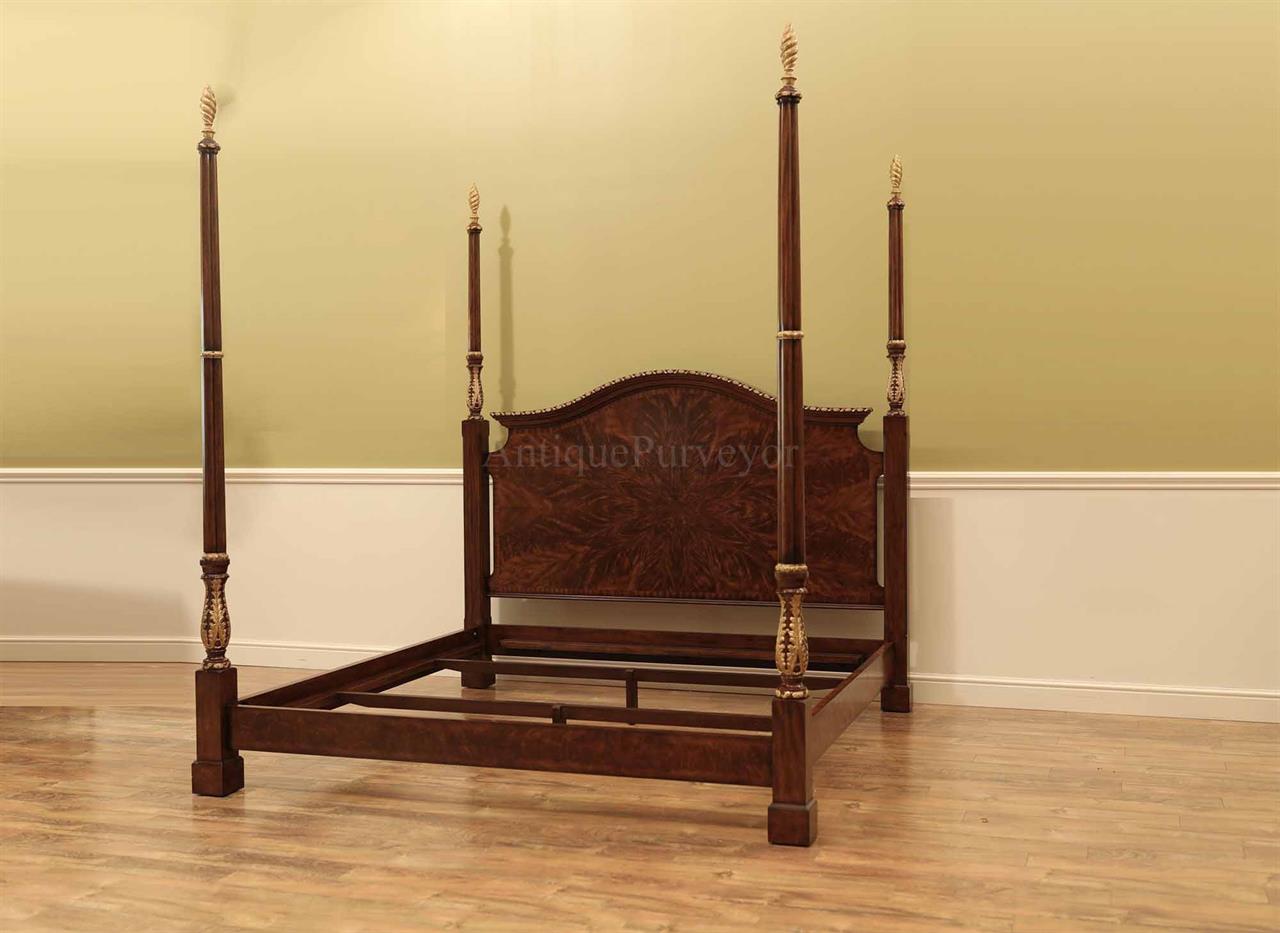 THE INDIA SILK US KING BED by Theodore Alexander, Antique reproduction poster bed. Available in USA king
