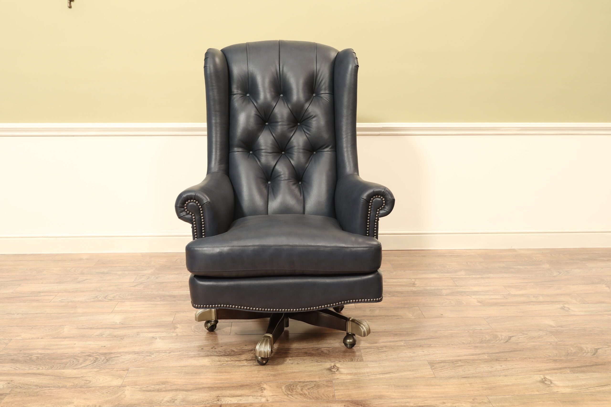 Hancock & Moore Wrenn Tufted Executive Chair,with Gold-Accent Feet