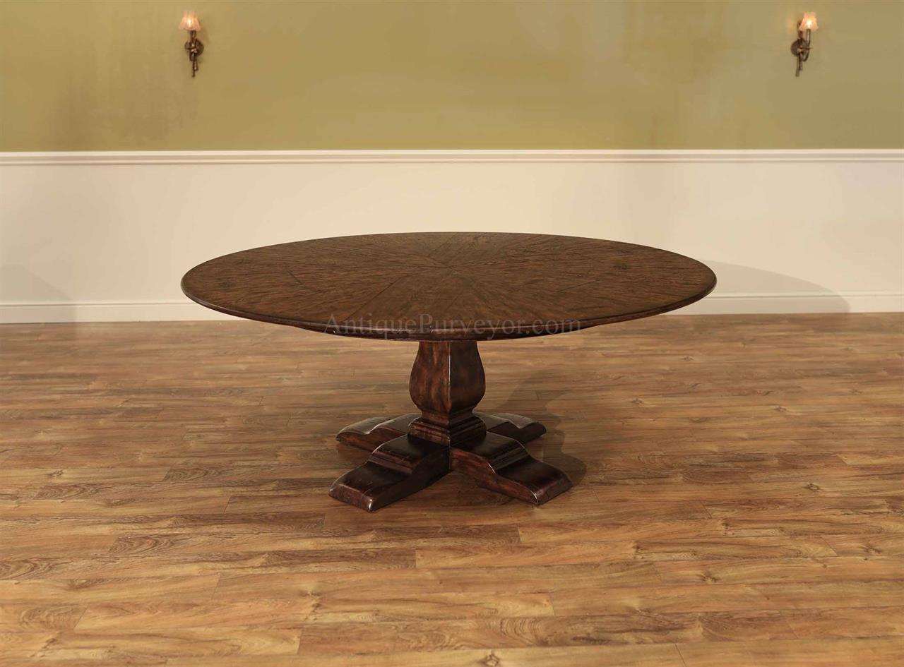 Victorian Jupe table. Knotty oak, heavily distressed reclaimed oak tavern jupe table. Deep rich golden brown finish