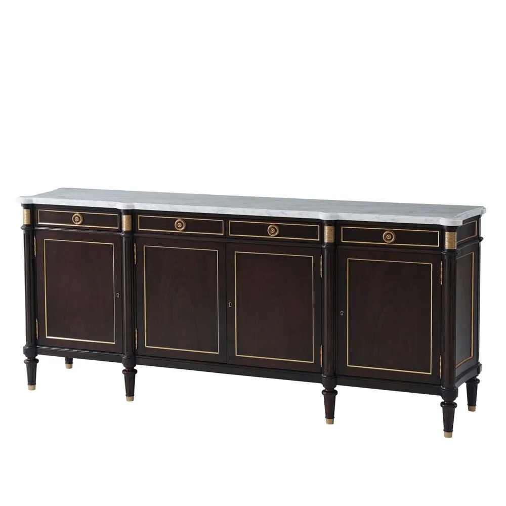 Extra large marble top sideboard