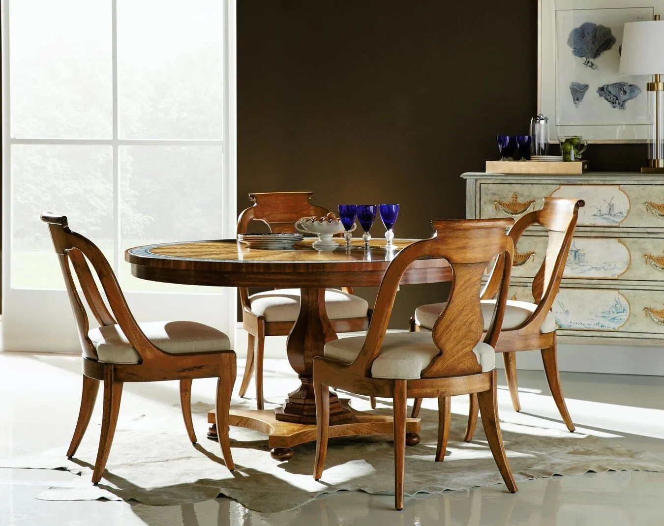 Blond Biedermeier Dining Chairs