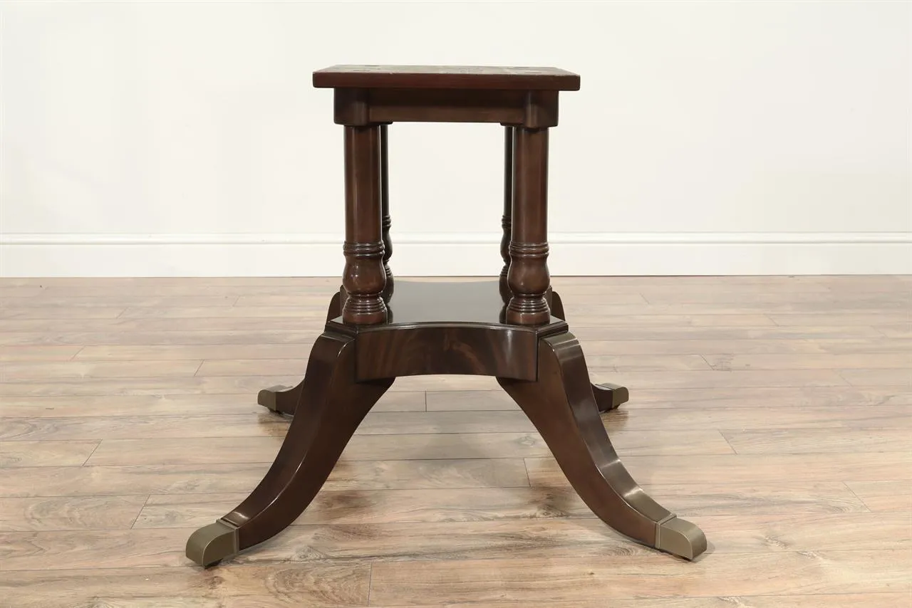 Duncan Phyfe pedestals, large birdcage pedestals available individually or as an upgrade. Brown mahogany finish. an AP Exclusive by AntiquePurveyor