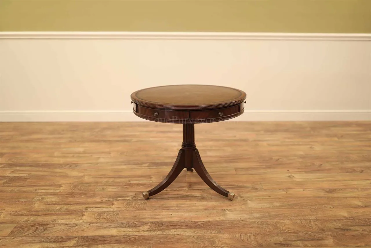 Small round drum table with drawers great for storage