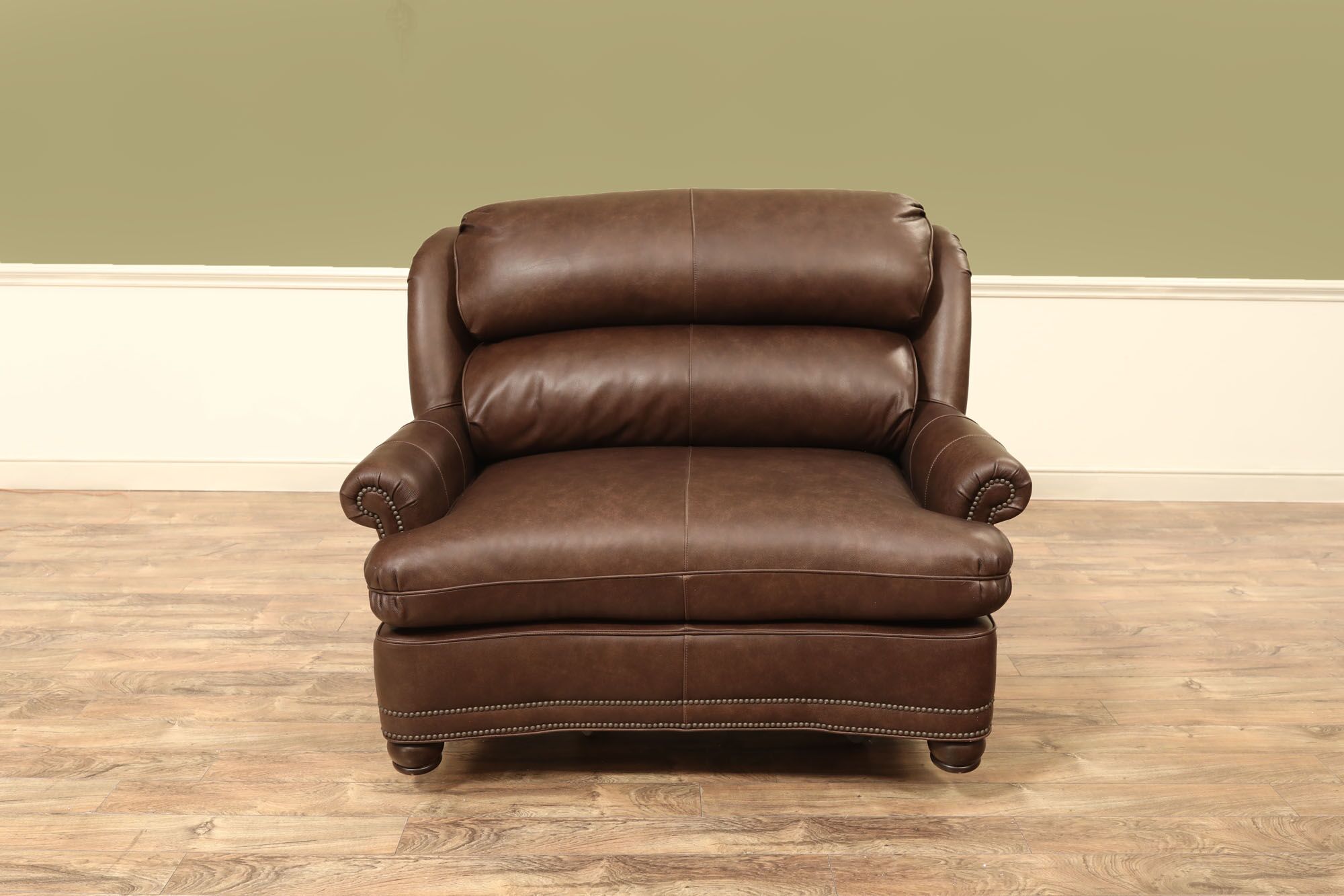 Oversized Brown Leather Chair