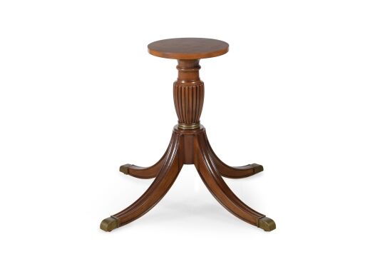 Duncan Phyfe Four-Leg Pedestal Base with Brass-Capped Saber Legs