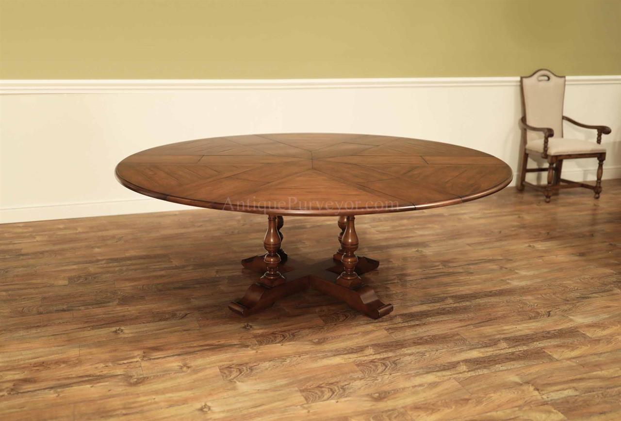 Solid Walnut Round to Round Expandable Dining Table