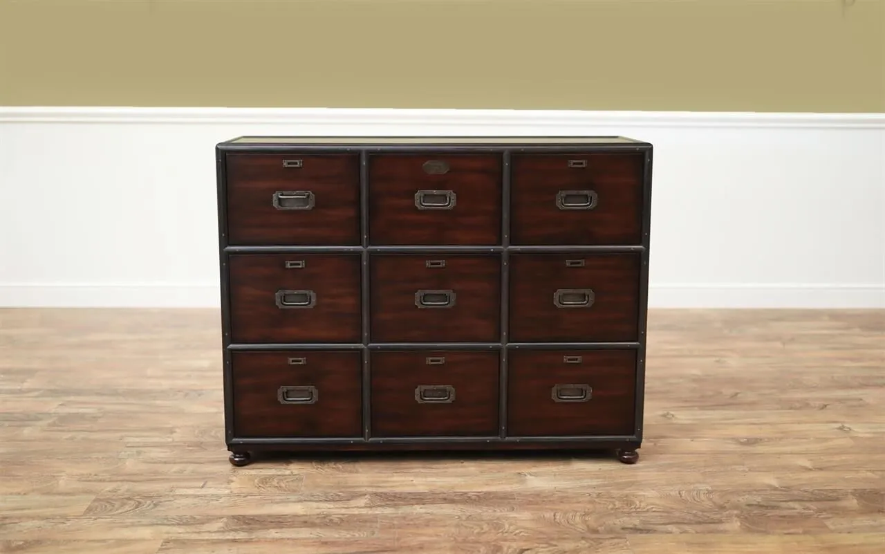Antique Reproduction Mahogany File Cabinet on Bun Feet
