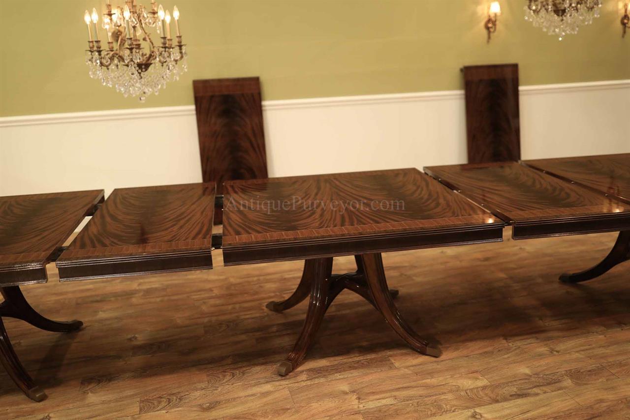 20 Foot Dining Table, Long Mahogany Pedetal Table