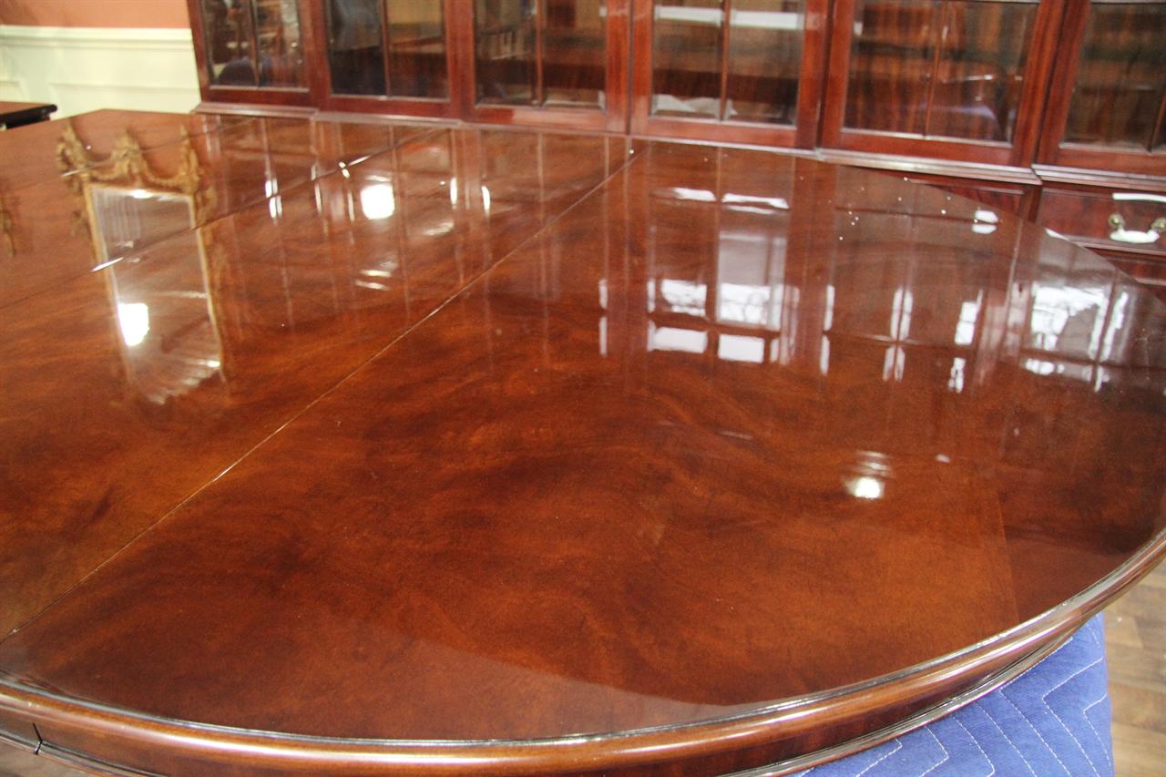 60" Round to 115" Oval Mahogany Dining Table Antique Reproduction Dining Room