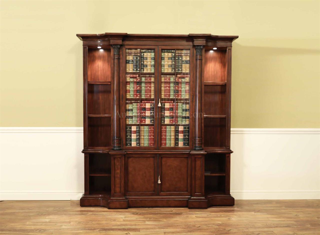 Designer Mahogany Faux Doors Bookcase with Adjustable Shelves