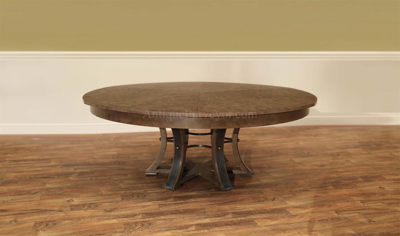 Expandable Round Dining Table Seats 8 - 12, Large Jupe Table