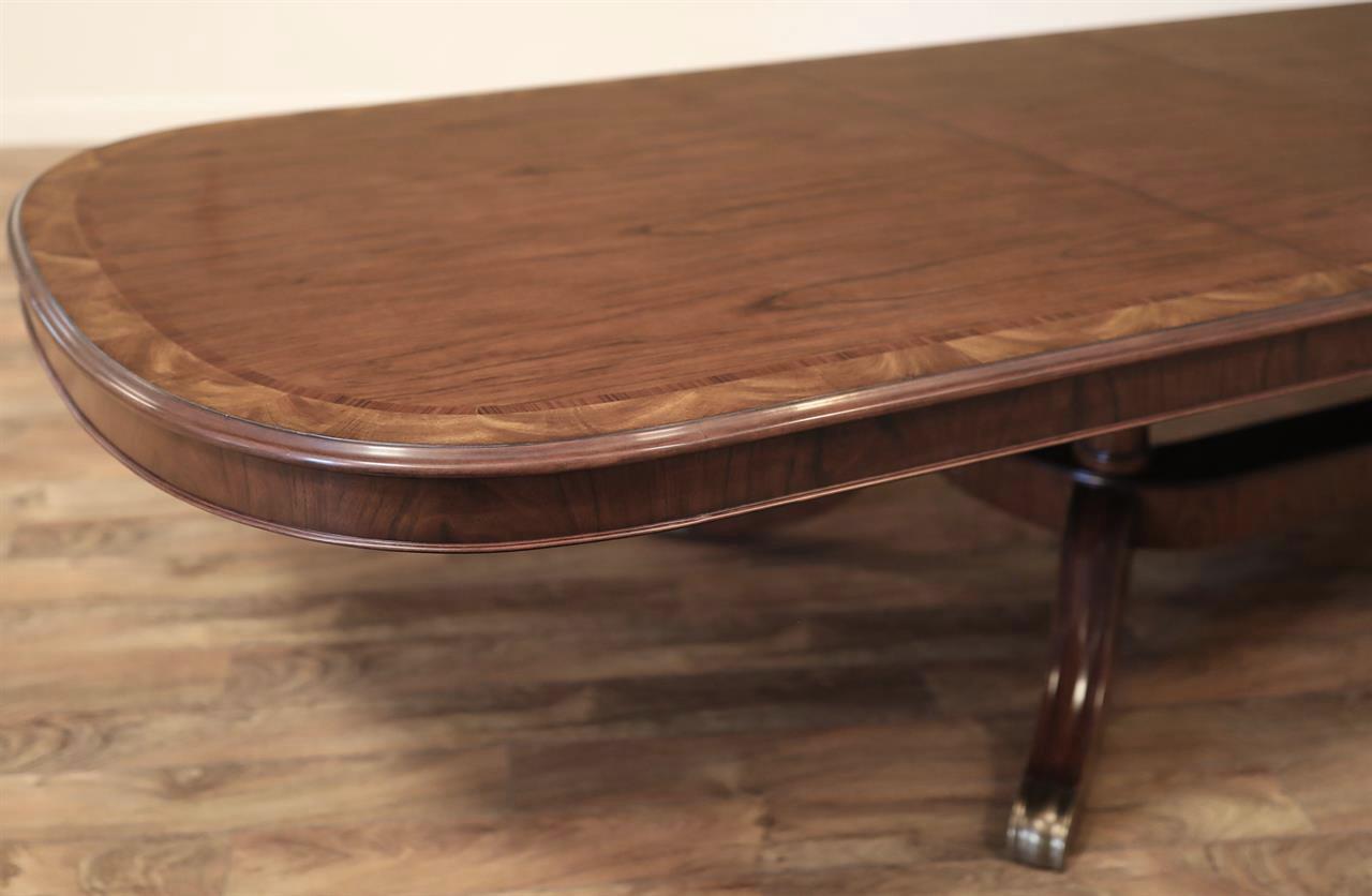 Large Expanding Mahogany Dining Table with Self-Storing Leaves