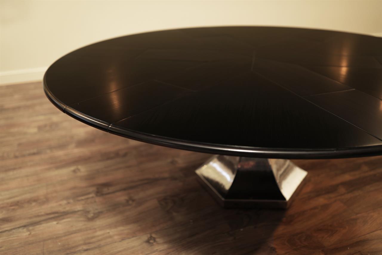 Modern Black Lacquered Solid Walnut Jupe Table