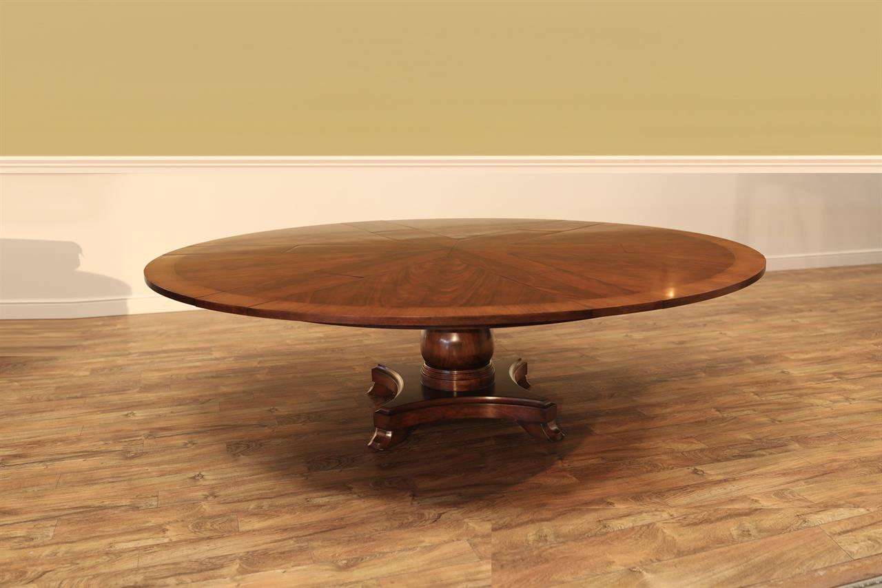 Large Round Mahogany Jupe Dining Table, Extra Large Round Dining Table Seats 100