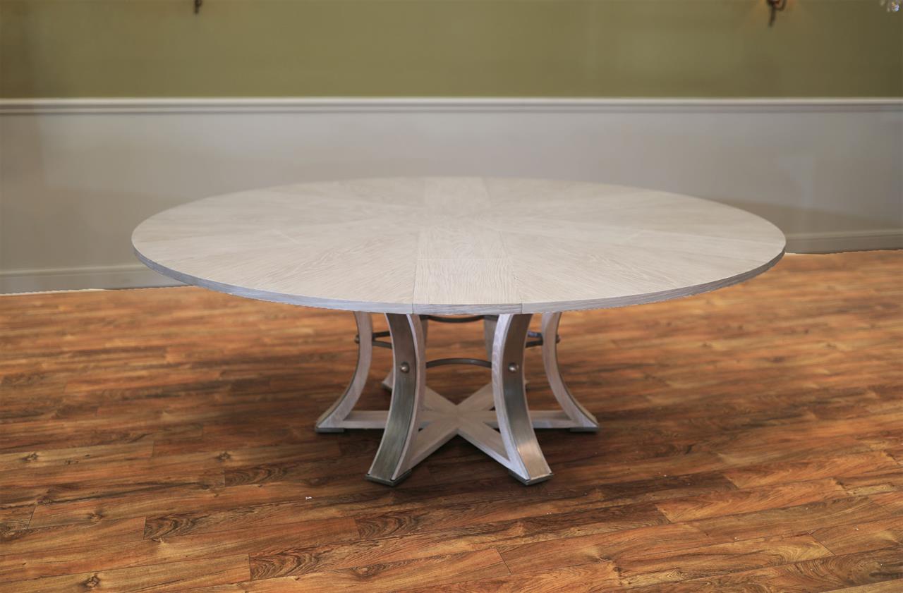 Jupe Table with White Pigmented Oak Finish, whitewash finish