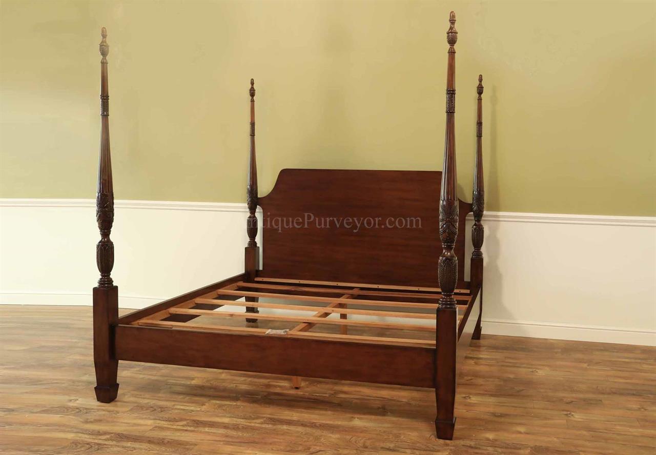 Traditional Mahogany Poster Bed, Antique King Bed
