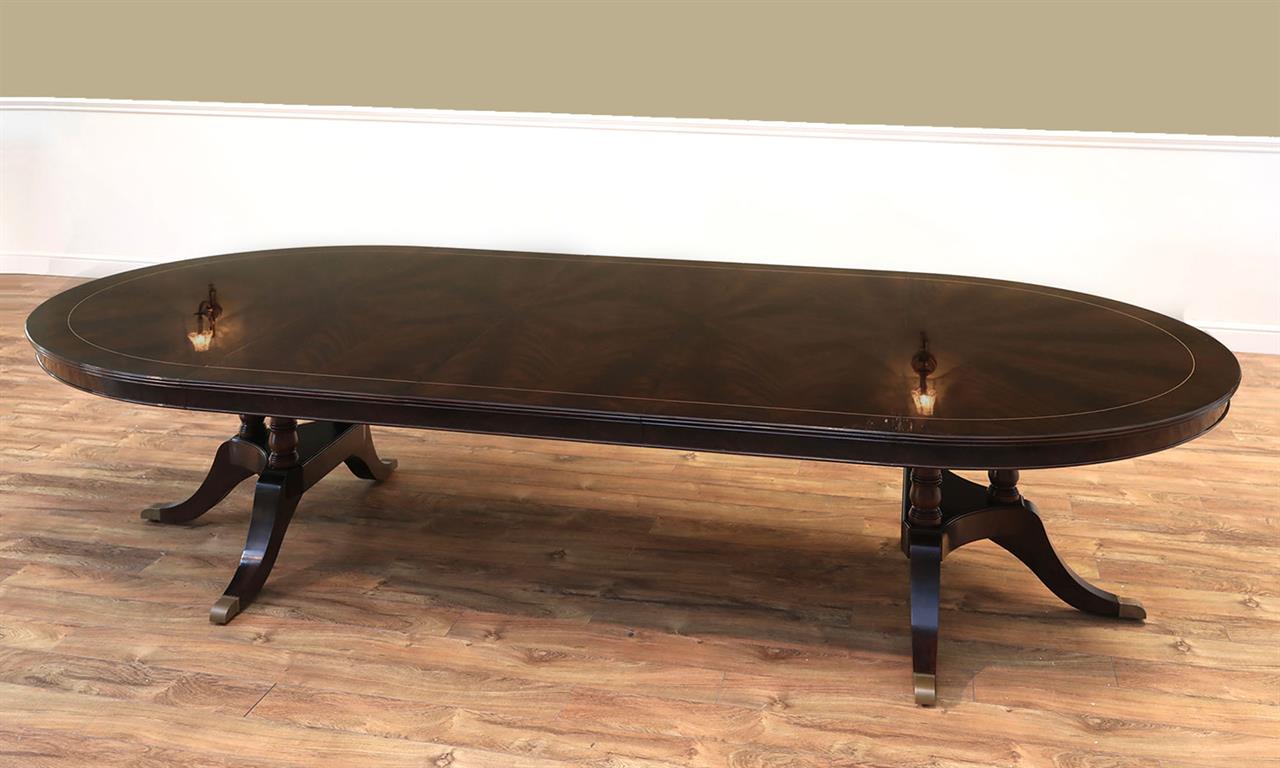 Dark mahogany dining table