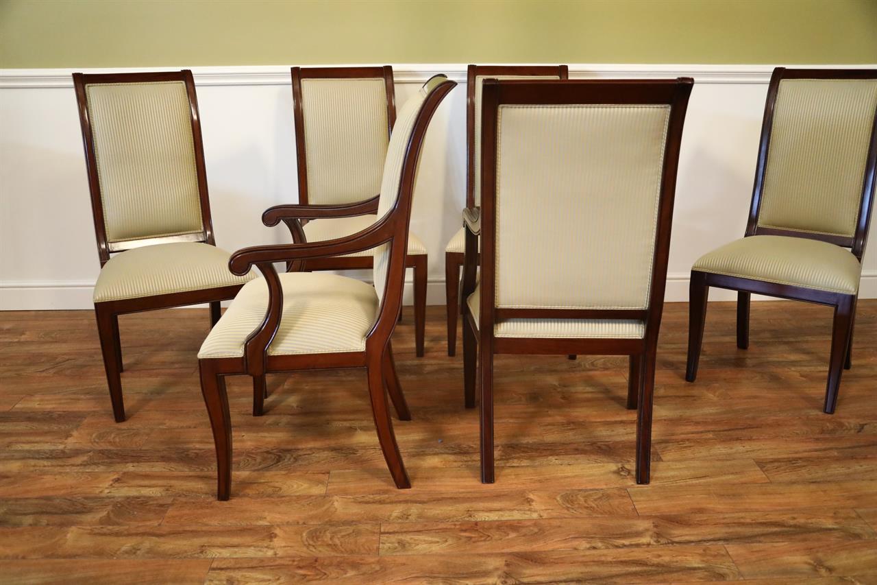 Set of 8 Solid Mahogany Transitional Dining Room Chairs SALE
