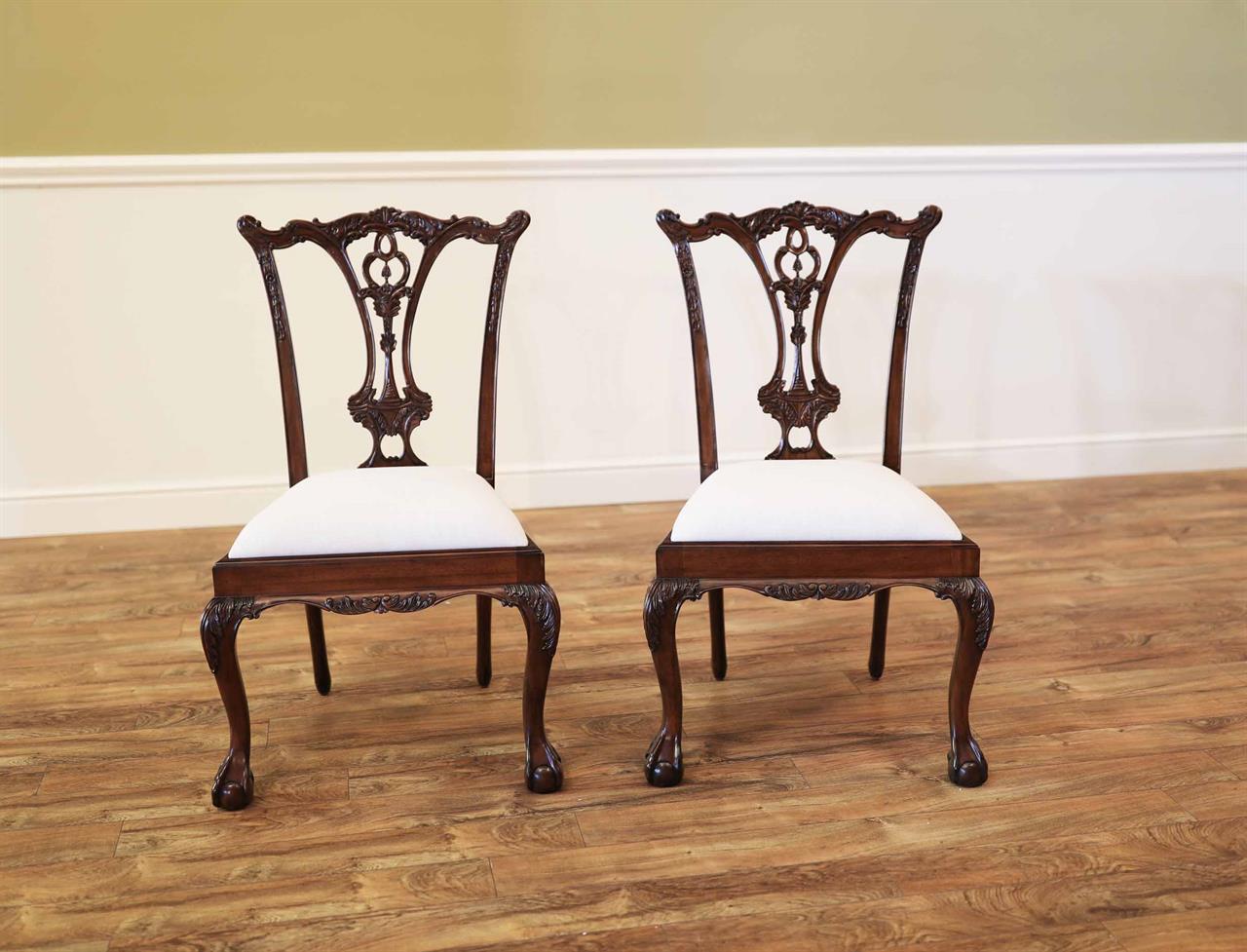 Solid Mahogany Ball & Claw Chippendale Chairs