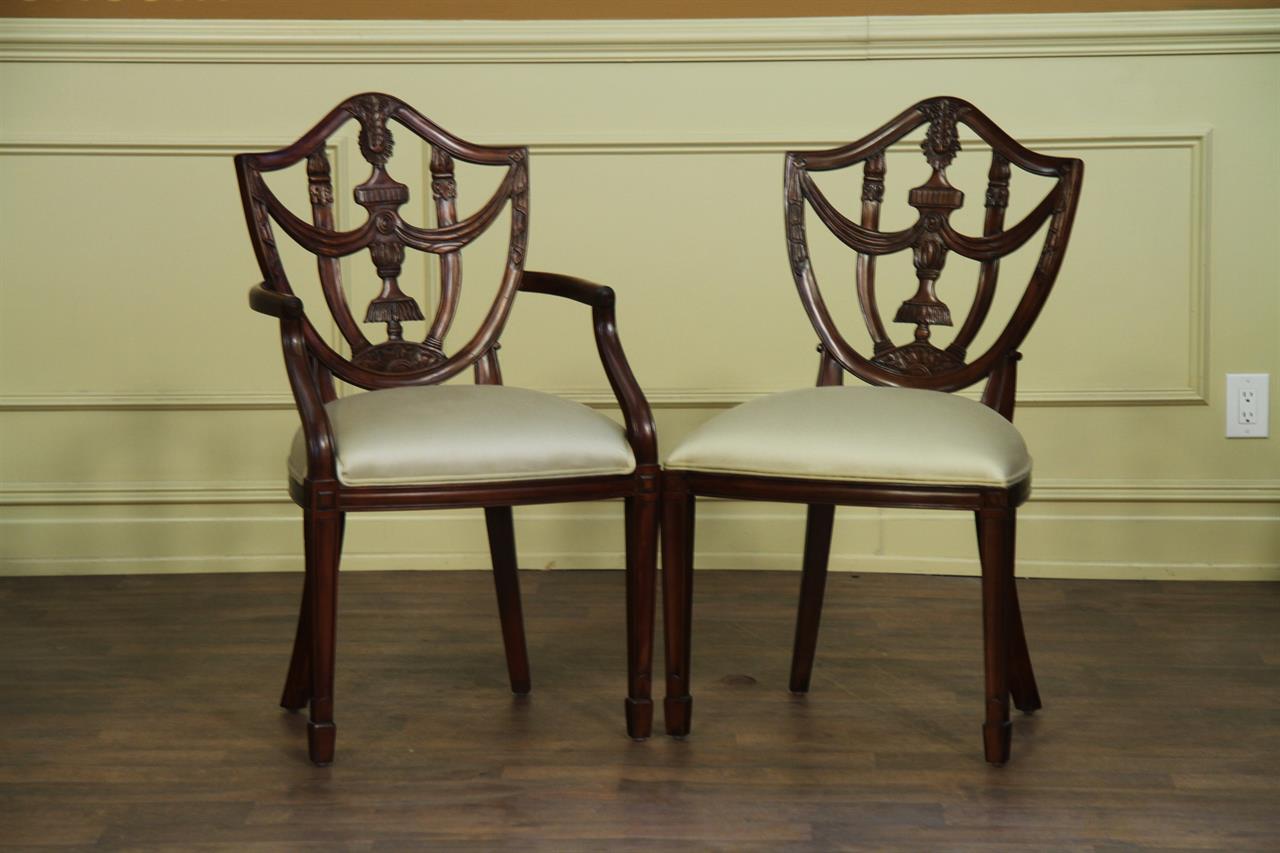Solid Mahogany Shield Back Dining Room Chairs