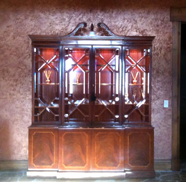 Karges mahogany china cabinet fround at discount price, designer furniture in Park City, Utah