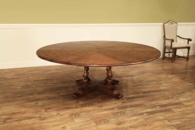 Solid Walnut Round to Round Expandable Dining Table